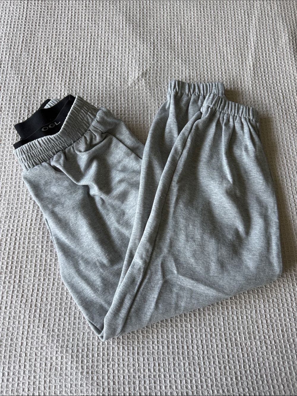 OGL Light Gray Track Joggers with Elastic Waistband